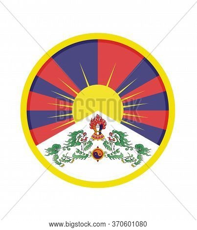 National Tibet Flag, Official Colors And Proportion Correctly. National Tibet Flag. Vector Illustrat