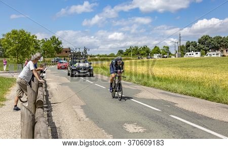 Bourgoin-jallieu, France - 07, May, 2017: The Spanish Cyclist Imanol Erviti Ollo Of Movistar Team Ri