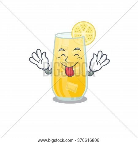 Funny Screwdriver Cocktail Cartoon Design With Tongue Out Face