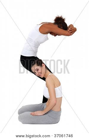 สองหญิง gymnasts