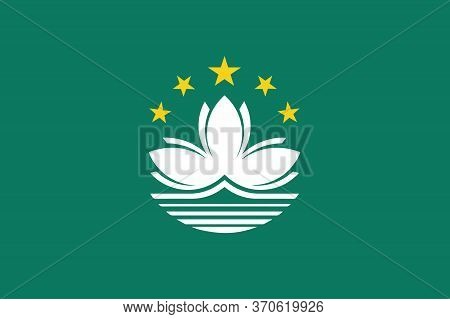 National Macau Flag, Official Colors And Proportion Correctly. National Macau Flag. Vector Illustrat
