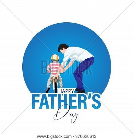 Happy Father's Day Greeting Card Of White 3d Paper Cut Style.