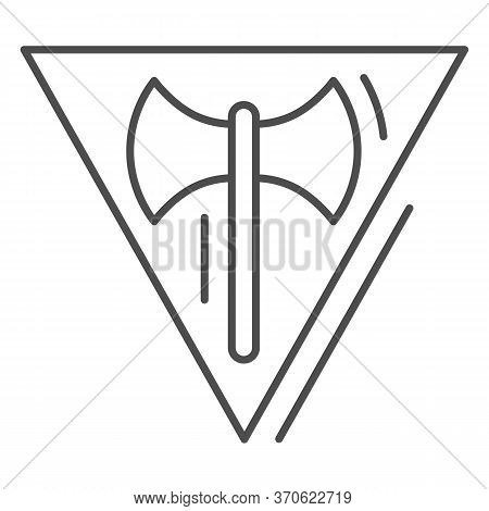 Labris In Triangle Emblem Thin Line Icon, Lgbt Concept, Feminist Movement Flag Sign On White Backgro