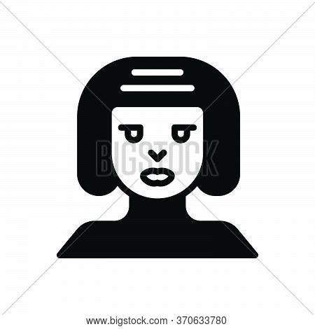 Black Solid Icon For Women Female Woman Lady Dame Distaff