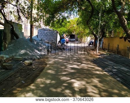 Bangalore, Karnataka/india-feb 26 2020: Beautiful View Of Bangalore Asphalt Road View In A Spring Se