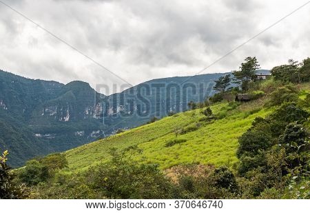 Gocta Waterfall In The Chachapoyas Region Of Northern Peru