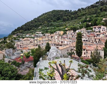 Beautiful Medieval Village Of Peille In The French Alps, Cote D'azur, French Riviera, Provence, Fran