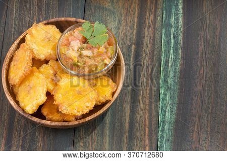 The Patacón, Tostón, Tachino, Fried Or Chopped Is A Meal Based On Flattened Fried Pieces Of Green Pl