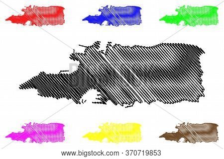 Split City (republic Of Croatia, Split-dalmatia County) Map Vector Illustration, Scribble Sketch Cit