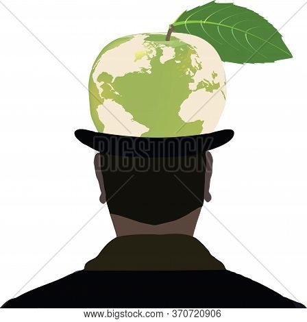 Man On His Back With The Black Cylinder