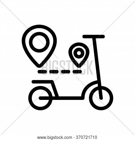 Scooter Gps Mark Way Direction Icon Vector. Scooter Gps Mark Way Direction Sign. Isolated Contour Sy