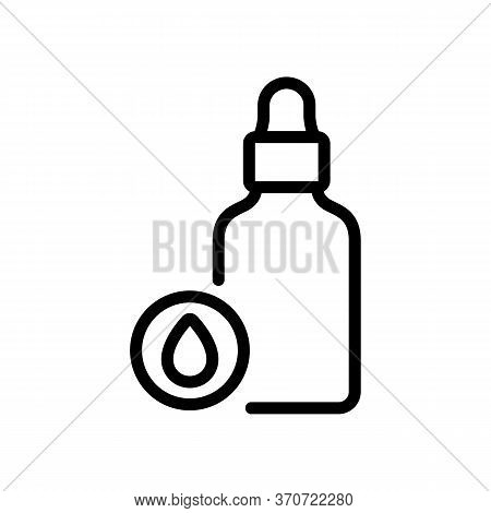 Oil Cosmetic Emulsion Bottle Icon Vector. Oil Cosmetic Emulsion Bottle Sign. Isolated Contour Symbol