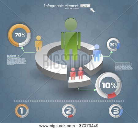 3D infografiki to. szablon projektu sieci web wektor
