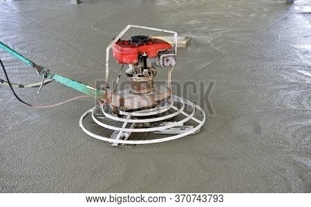 Helicopter Concrete Finishing Pouring Cement On Worksite