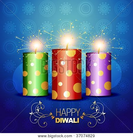 Diwali kırık bomba vektör zemin üzerine