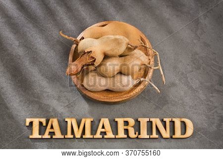 Tamarind Tropical Fruit - Tamarindus Indica. Text Space
