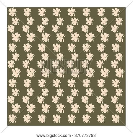 Seamless Pattern With Painted White The Same Color Of The Coffee Tree On A Gray Background.