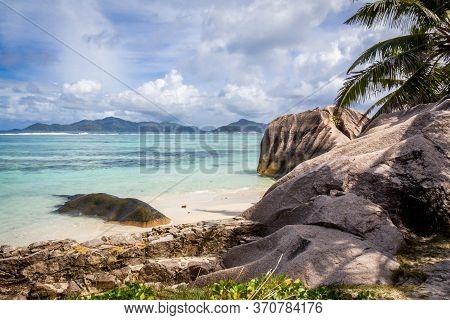 The Most Beautiful Beach Of Seychelles, Anse Source Dargent - Granite Rocks At Beautiful Beach On Tr