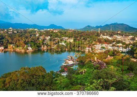 Mount Abu And Nakki Lake Aerial Panoramic View. Mount Abu Is A Hill Station In Rajasthan State, Indi
