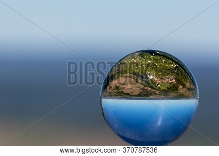 Crystal Ball With View Of Landscape At River Nahe, Rhineland-palatinate, Germany