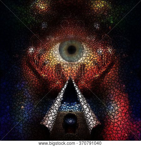 Abstract painting, human thoughts. Faith in God. 3D Rendering