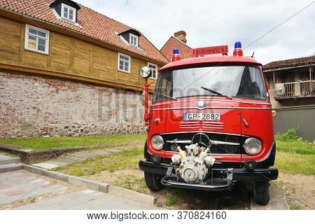 Kuldiga, June 03: Vintage Mercedes-benz Fire Truck On June 03, 2020 At Kuldiga, Latvia.