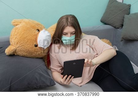 A Teenager With Her Beloved Plush Companion Tries To Study For The Matriculation Examination. Togeth