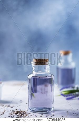 Concept Of Aromateraphy With Natural Lavender Oil, Selective Focus Image