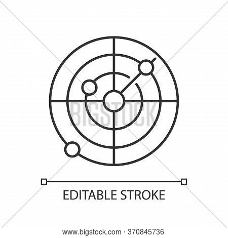 Sonar Pixel Perfect Linear Icon. Radio Wave Scanning. Maritime Navigation Thin Line Customizable Ill