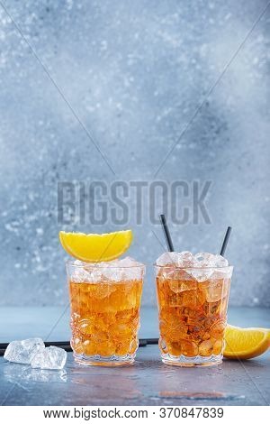 Two Glasses Of A Traitional Italian Cocktail