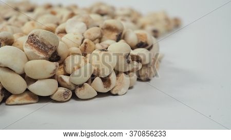 Job's Tears, Also Known As Adlay And Coix On White Background. Popular In Asian Cultures As A Food S