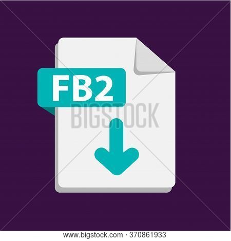 Vector Blue Icon Fb2. File Format Extensions Icon.
