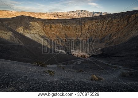 Death Valley Crater Volcanic Crater At Sunset