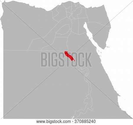Asyut Governorate Highlighted On Egypt Map. Business Concepts And Backgrounds.