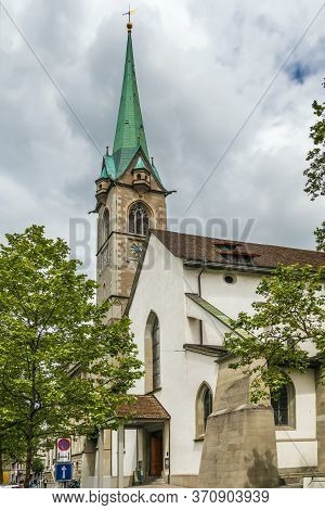 Predigerkirche Is One Of The Four Main Churches Of The Old Town Of Zurich, Switzerland