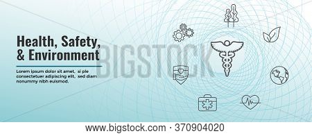 Health Safety And Environment Icon Set & Web Header Banner