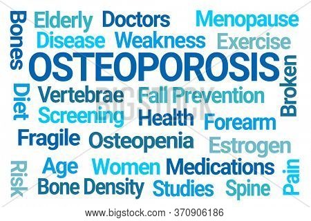 Osteoporosis Word Cloud on White Background