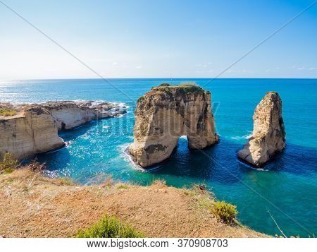 View Of The Raouche, Pigeons\' Rock. In Beirut, Lebanon