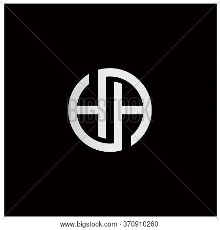 Rounded Monogram With Double White Letter H Logo