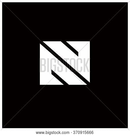 White Bold Geometric Letter N Logo Design