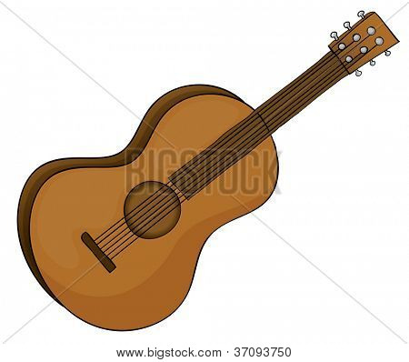 illustration af en guitar i hvid baggrund