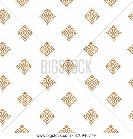 Seamless Orange Diamond Abstract Textured Pattern With White Background.
