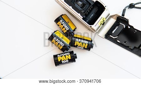 Kyiv, Ukraine - 11 June 2020: .film Photography Culture All Over The World. Black And White Film For