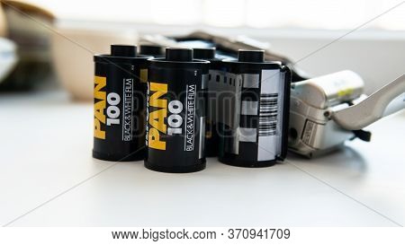 Kyiv, Ukraine -11 June  2020:  Black And White Film For Manual Development And Printing