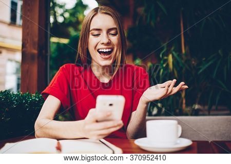 Dispirited Female Blogger Reading Repetitious News Spending Recreation Time On Social Networks