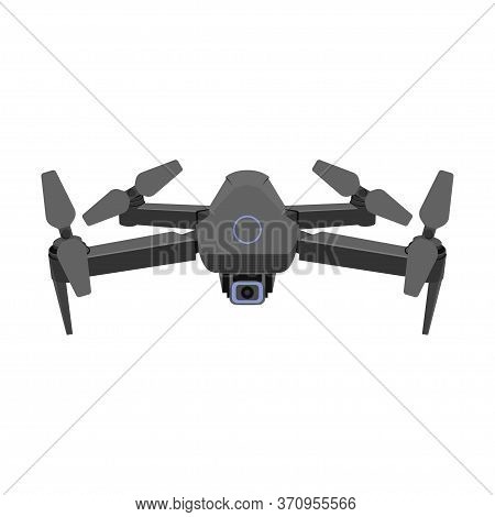 Vector Illustration Of Drone Isolated On White Background, Cartoon Design