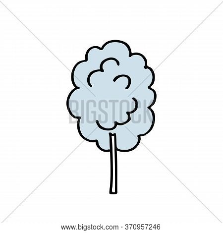 Cotton Candy Doodle Icon, Vector Color Illustration