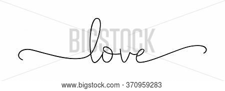 Love. Lettering Typography Poster Vector Design For Valentines Day, Romantic, Wedding Banner. Modern