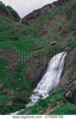 Arshin Falls. Popular With Tourists. Georgia's Mountainous Regions, Kazbegi. Georgian Military Road.