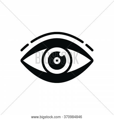Black Solid Icon For Vision See View  Look Sight Watch Eyesight Dristi Peep